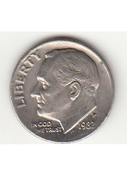 1982 - 10 Cents (Dime) Rame-nickel Dollaro Stati Uniti Roosevelt  Dime FDC